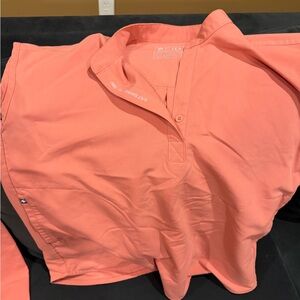 Figs Peach Polo Shirt XS. Pant Small tall Kade and Small Tall livingston